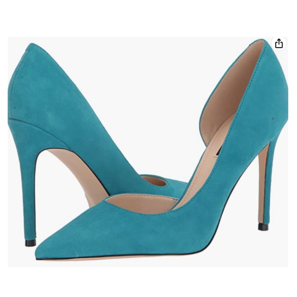 Nine West Folowe D'Orsay Blue Suede Pump